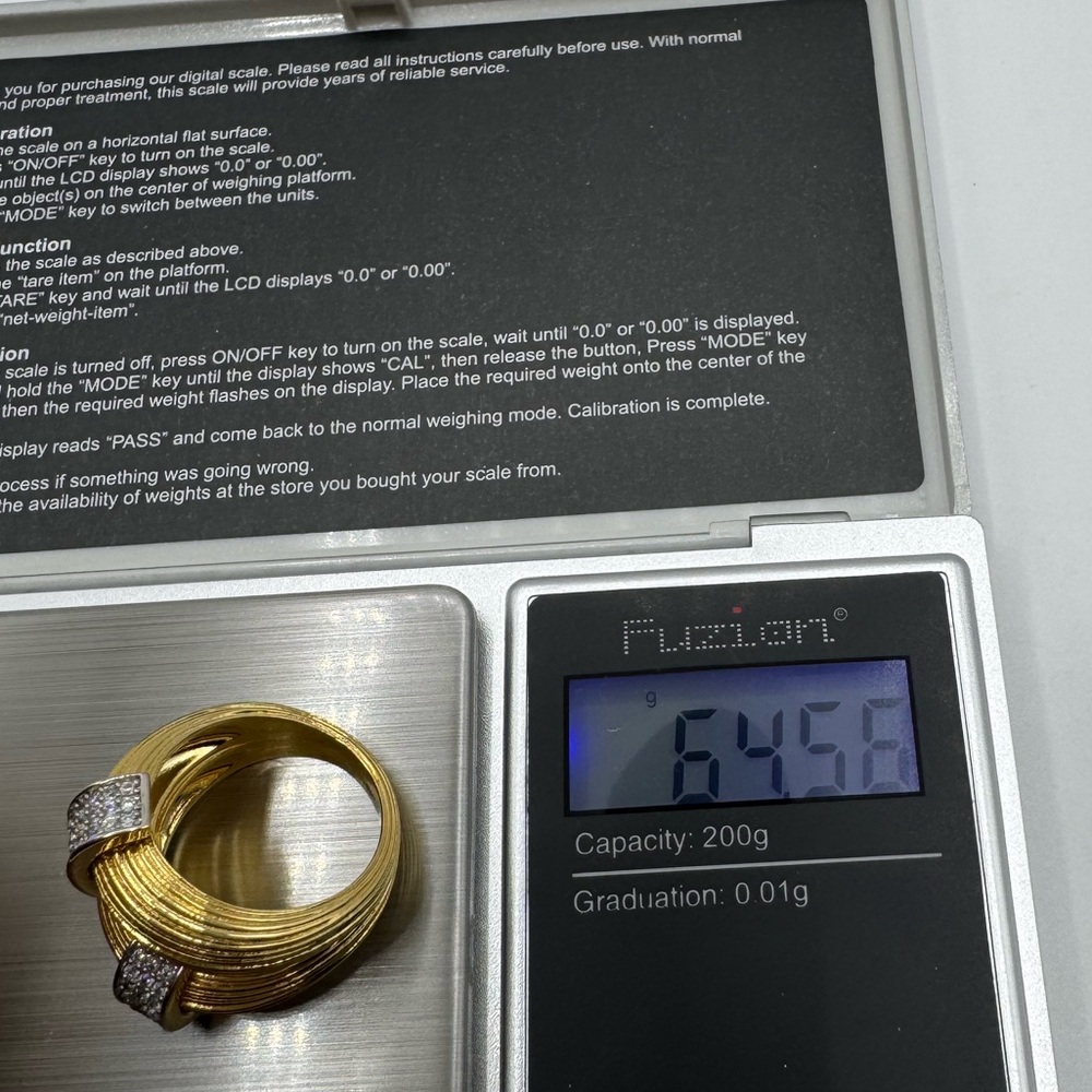 18k Asymmetrical Double Band - Picture 10 of 12